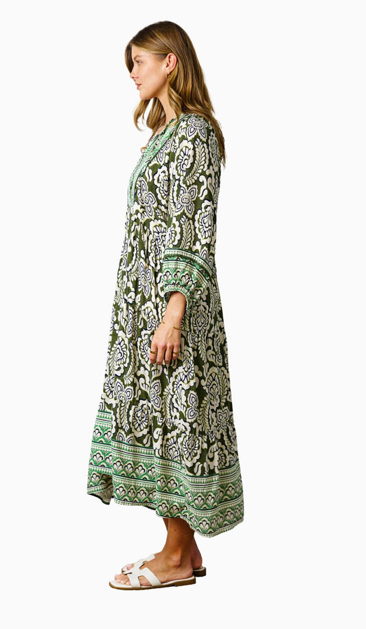 HAVANA MIDI DRESS SAGE - BOHO AUSTRALIA