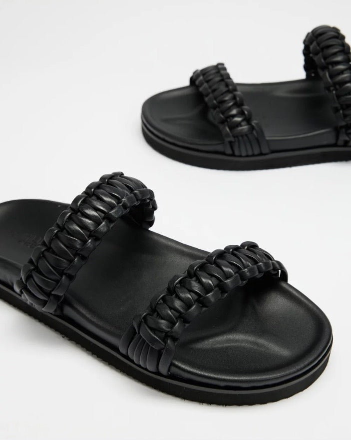 HUMAN SHOES - HARLOW WOVEN LEATHER SLIDE